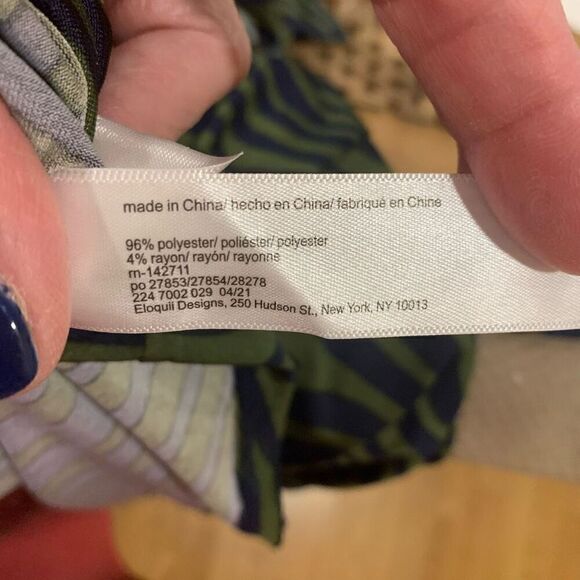 Eloquii Zebra Print MIDI Shirt Dress Green Blue Tie Waist Button Up Womn Plus 20 - Picture 9 of 11